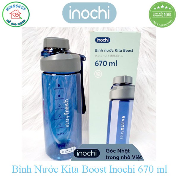 Bình Nước Chịu Nhiệt Kita Boost 460ml 670ml Tiện Dụng Khi  Đi Tập Gym, Thể Dục, Thể Thao. Bình Nước Nhật Cao Cấp.