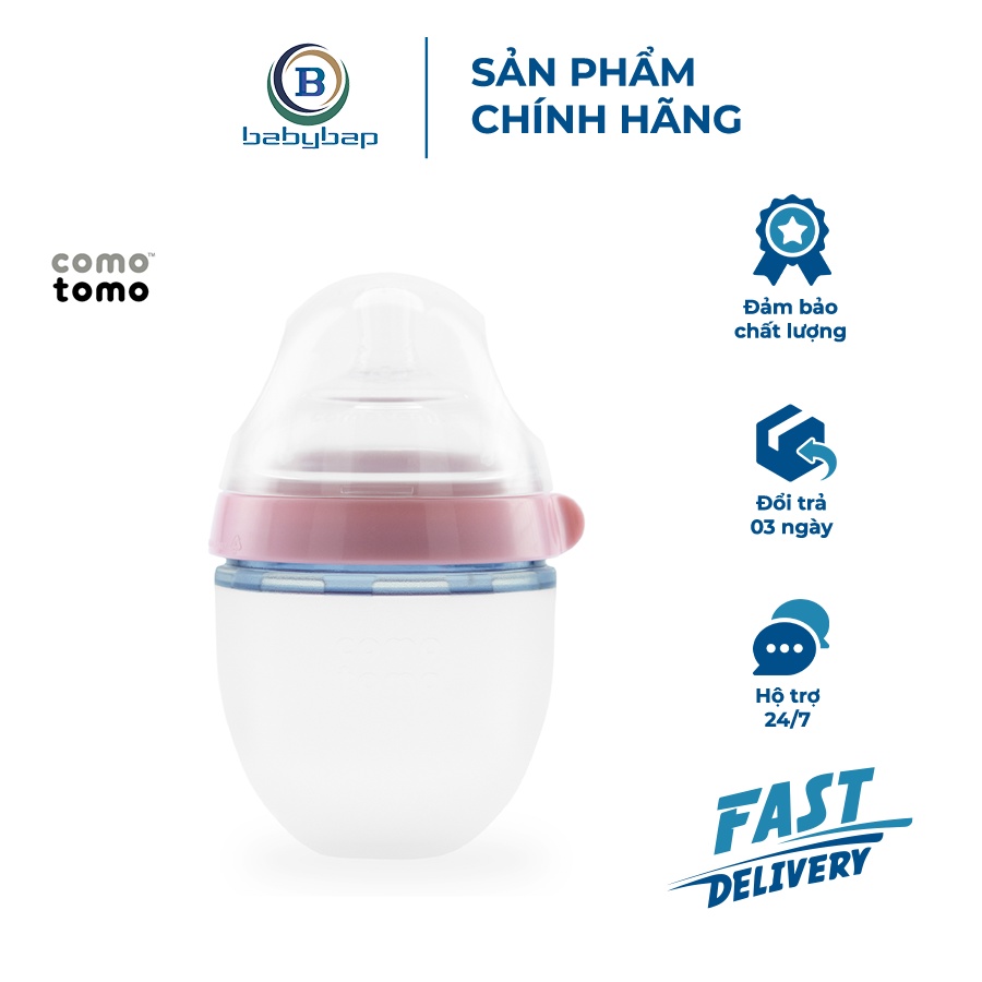Bình Sữa Silicone Comotomo 150ml Mềm Mại, Trơn Mịn