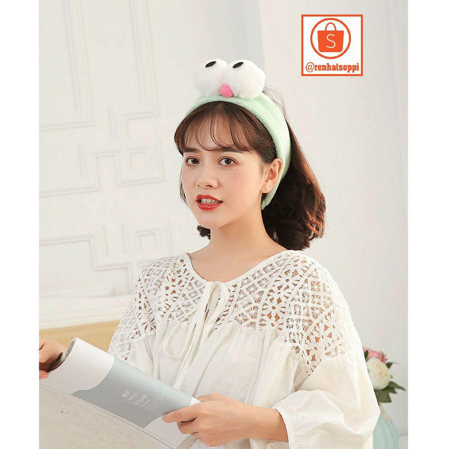 Băng đô rửa mặt nữ hình tai thỏ, ếch, tuần lộc, sừng hươu siêu dễ thương