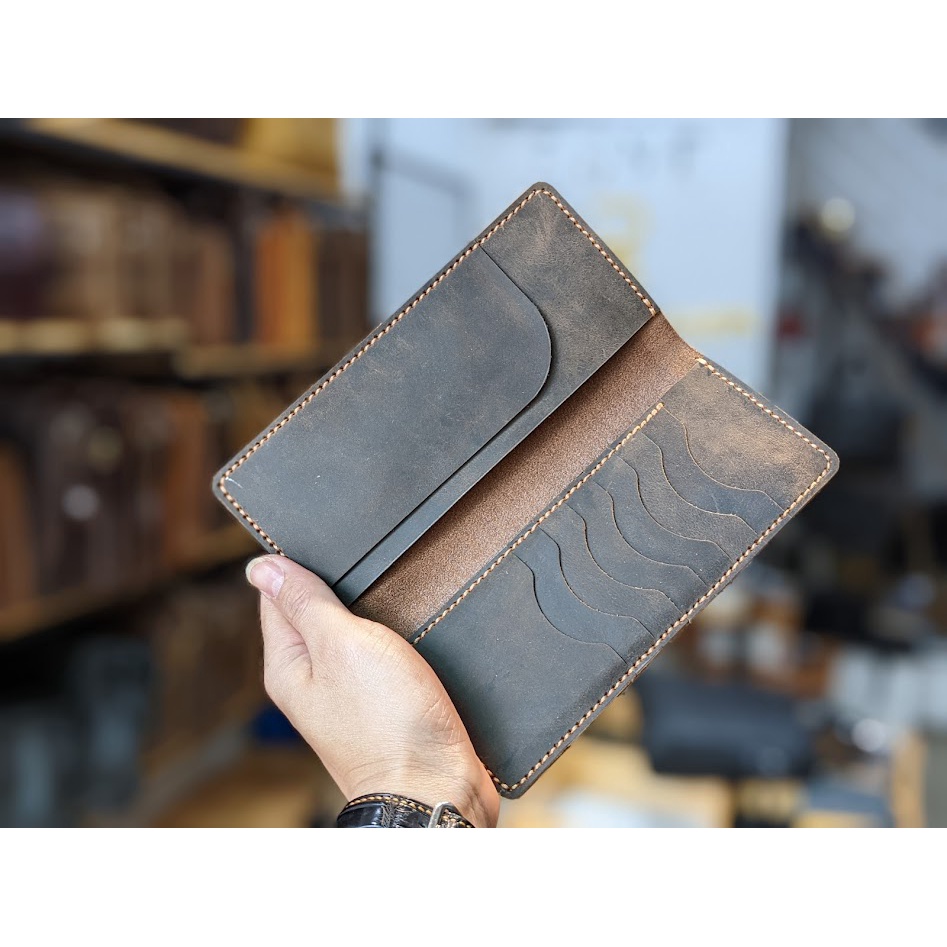 Ví Dài Cầm Tay Da Bò Sáp Cao Cấp - DA THẬT 100% & BẢO HÀNH 2 NĂM