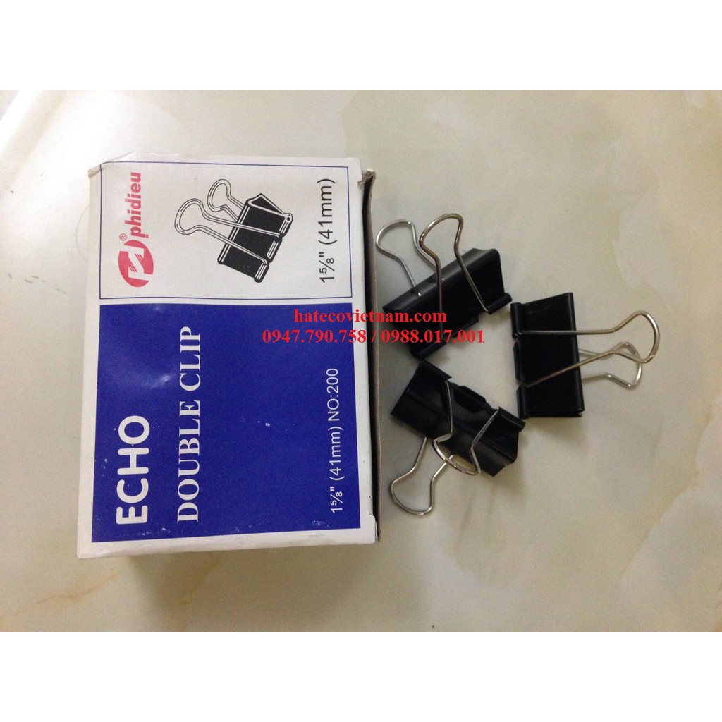 Hộp 12 chiếc Kẹp đen kẹp bướm Echo/Slecho 15mm. 19mm, 25mm, 32mm, 41mm, 51mm HÀNG LOẠI 1