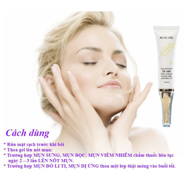 Gel Mụn Nha Đam Dr Cell, Giảm Sưng Viêm, Giúp Khô Đầu Mụn Nhanh Chóng, Kháng Khuẩn Chống Lây Lan Mun 15gr Chính Hãng | BigBuy360 - bigbuy360.vn