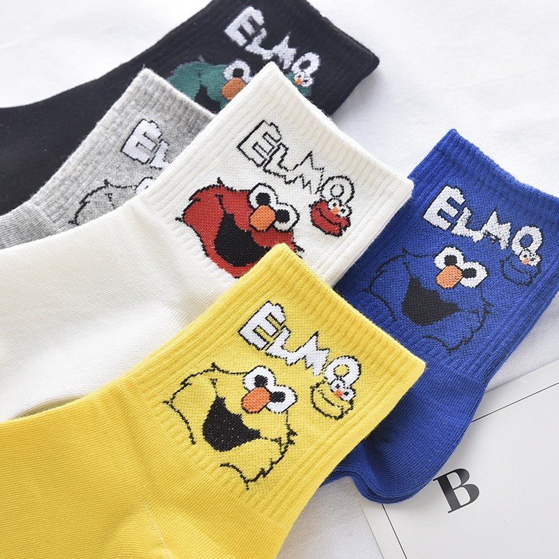 Vớ tất unisex nam nữ cổ cao họa tiết hoạt hình Elmo cực đẹp TN83