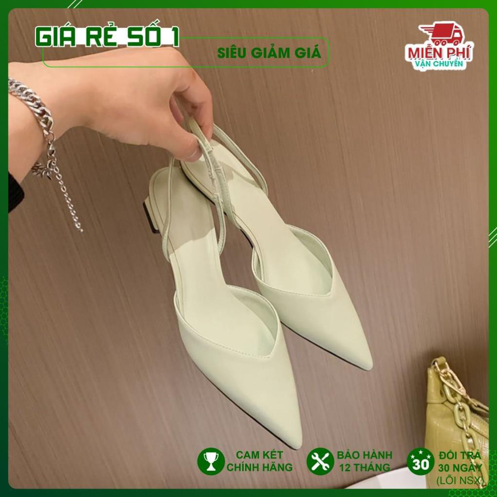 Giày nữ dép sandal gót vuông mũi nhọn  cao 3cm chất siêu mềm êm chân-DA534 .