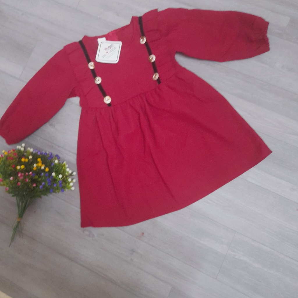 A100 - Váy Nhung Cho Bé Gái Loại Đẹp (10-20kg)