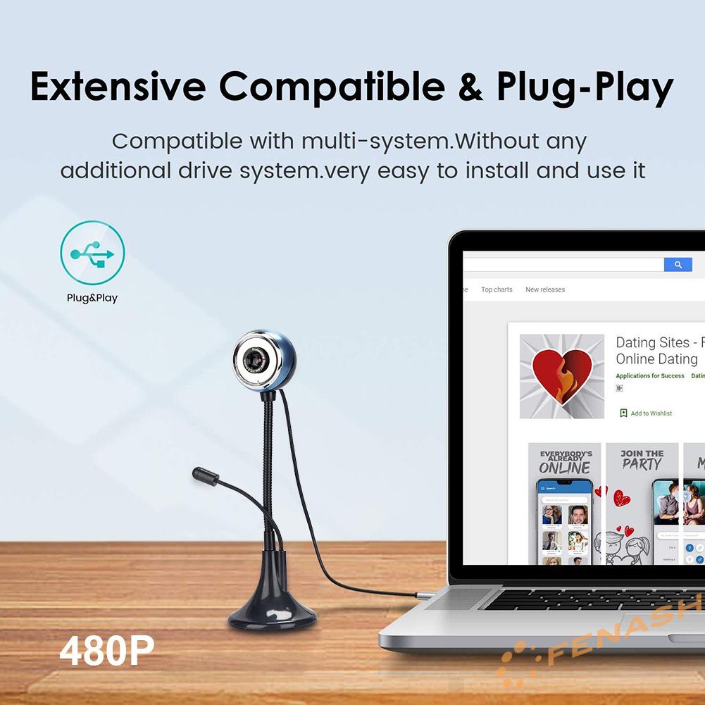 Webcam Fe X1 480p Hd Cổng Usb Cho Máy Tính Để Bàn | BigBuy360 - bigbuy360.vn