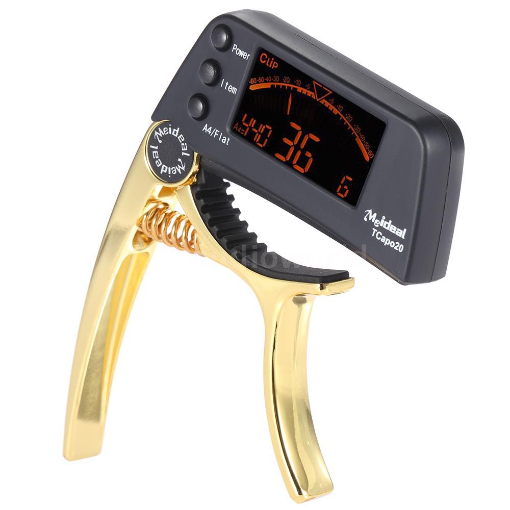 AIDO♦TCapo20 Multifunctional Aluminum Alloy 2-in-1 Guitar Capo Tuner with LCD Screen for Normal Acou
