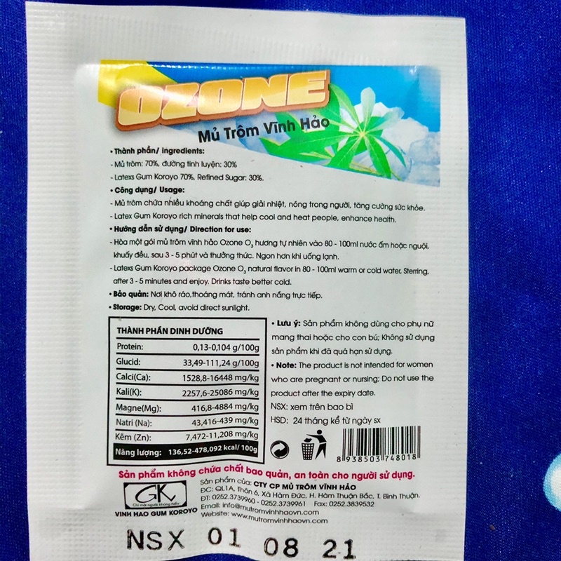 Mũ trôm pha sẵn tiện lợi công ty Vĩnh Hảo đẹp da mát gan thanh nhiệt giảm cân ăn kiêng táo bón mu trom đặc sản Phan Rang