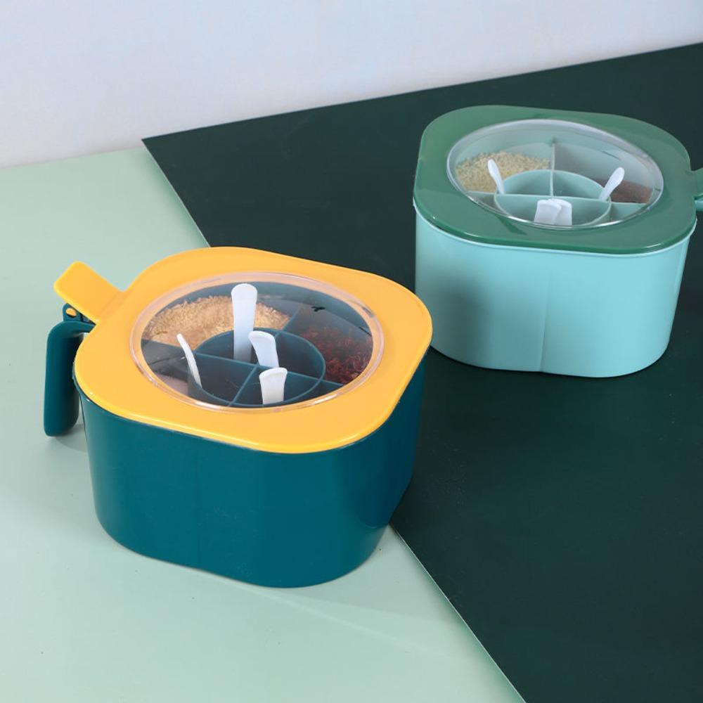Hộp Đựng Gia Vị Nhiều Ngăn Kèm Muỗng Tiện Lợi