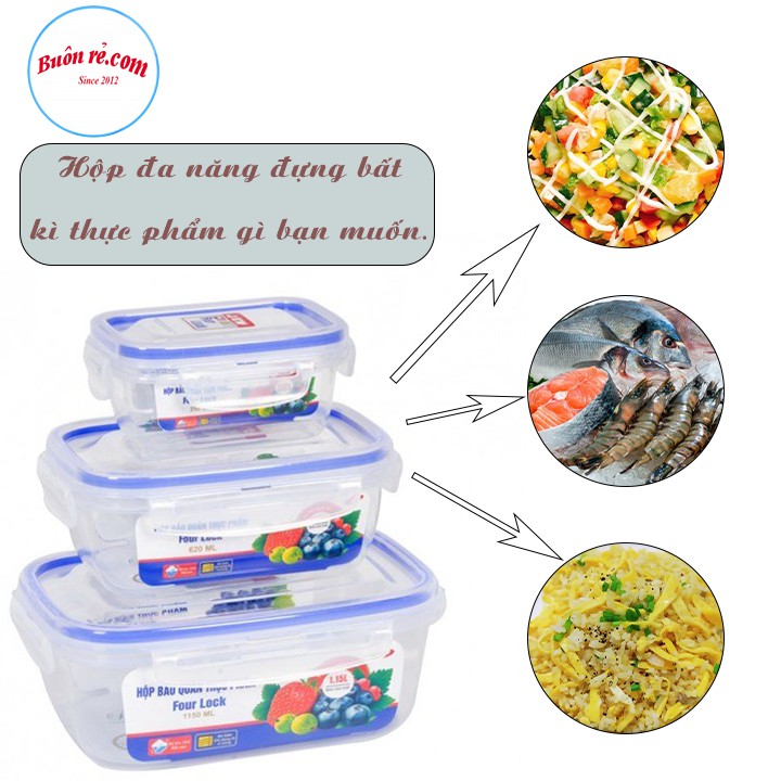 Combo 6 Set 3 hộp trữ đồ đông- hộp nhựa Song Long bảo quản thực phẩm ( MS : 2508 ) - br00315