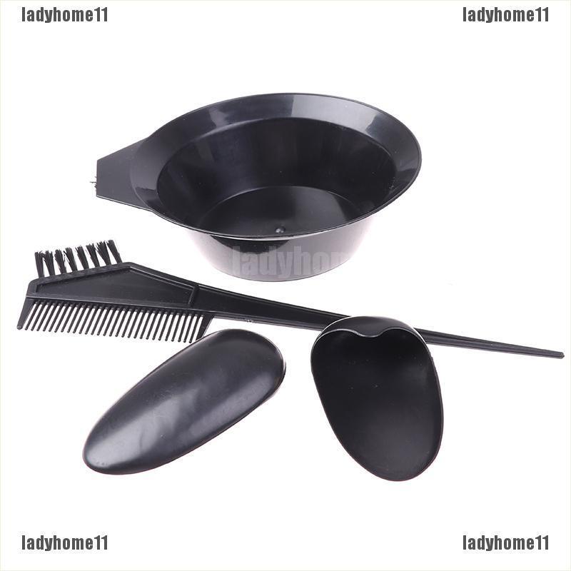 (ladyhome11) Bát Nhựa Trộn Màu Nhuộm Tóc Kèm 3 Dụng Cụ Hỗ Trợ Tạo Kiểu Tóc