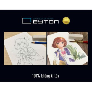 [ HỌA CỤ ONLINE ] Giấy vẽ màu nước LEYTON (túi lẻ 10 tờ) 100% cotton