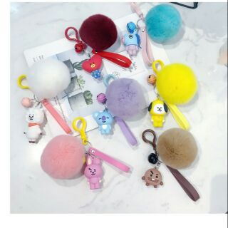 Móc khoá cục bông BT21 loại to (có ảnh tự chụp)