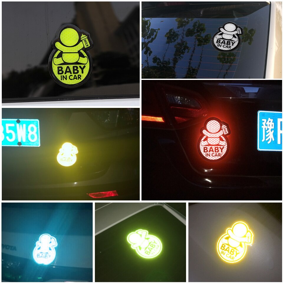Tem Decal Dán Phản Quang Baby In Car Trang Trí Xe Ô Tô