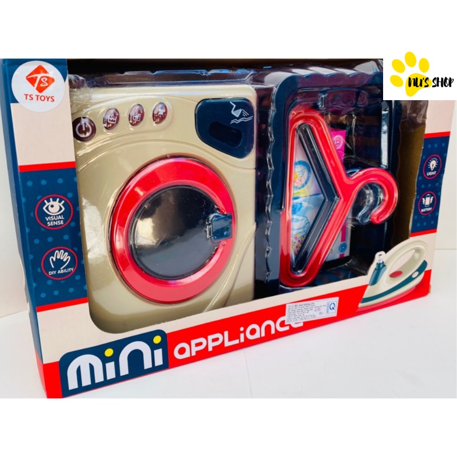 ĐỒ CHƠI BÉ GÁI - MÁY GIẶT MINI KÈM MÓC ÁO VÀ XÀ PHÒNG