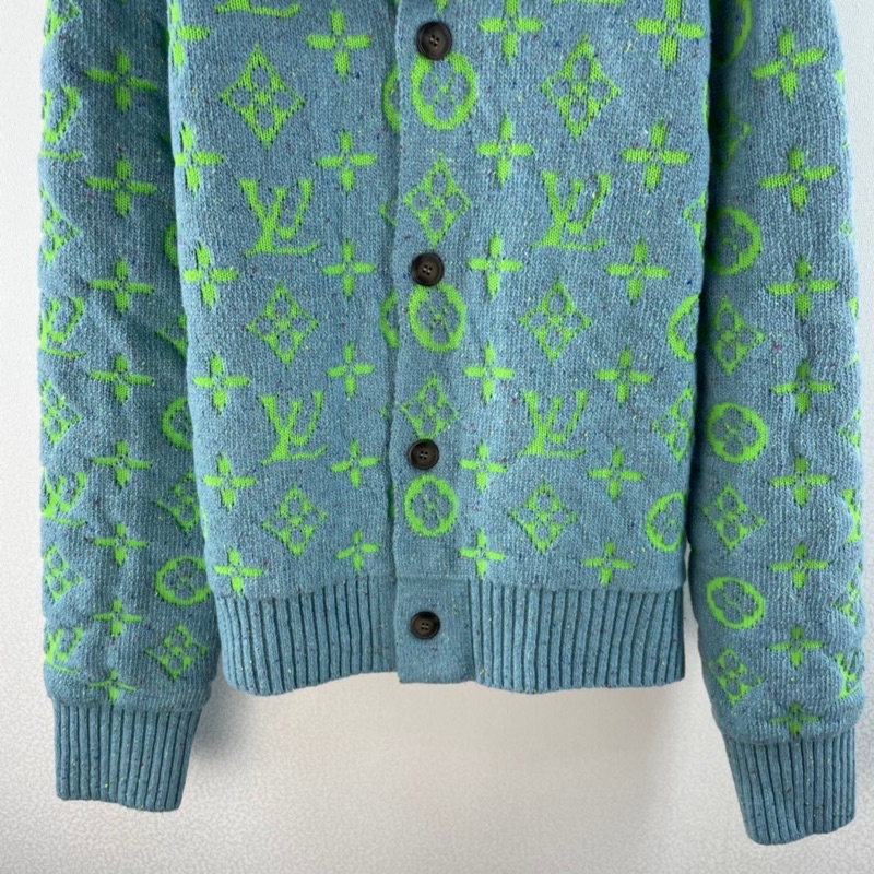 Áo cardigan len dày dáng rộng có cổ thương hiệu Louis Vuitton LV cao cấp