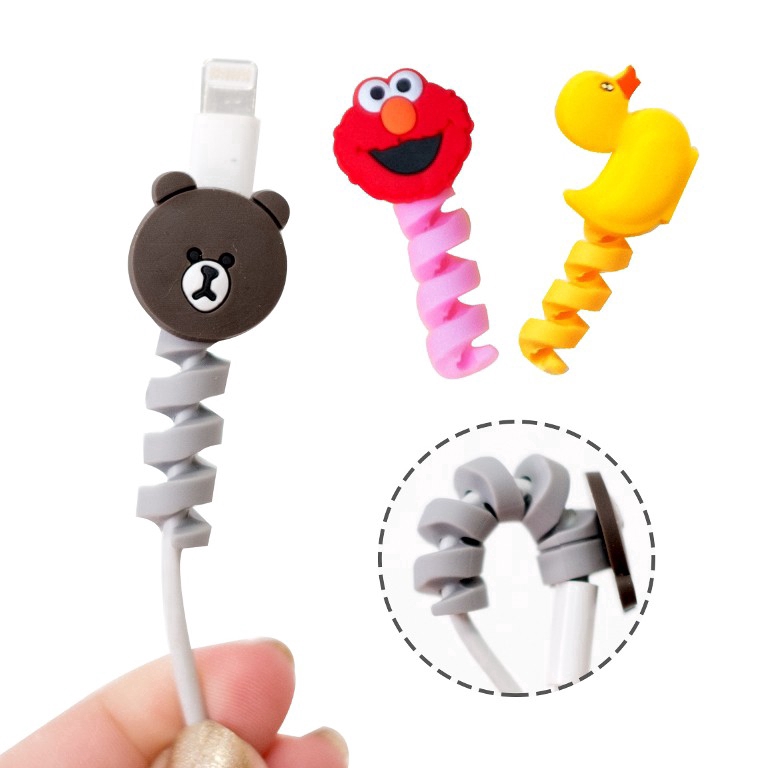 Dây Quấn Bảo Vệ Cáp Sạc USB Hình Hoạt Hình
