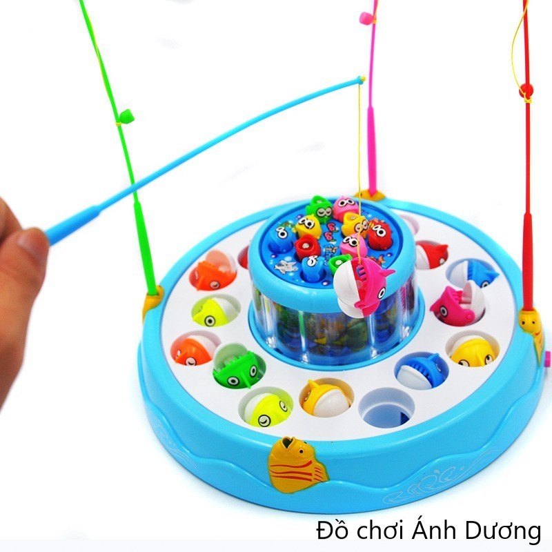 Tặng Pin- Đồ Chơi Câu Cá 2 Tầng To Đẹp- Có Đèn Nhạc Vui Nhộn Cho Bé
