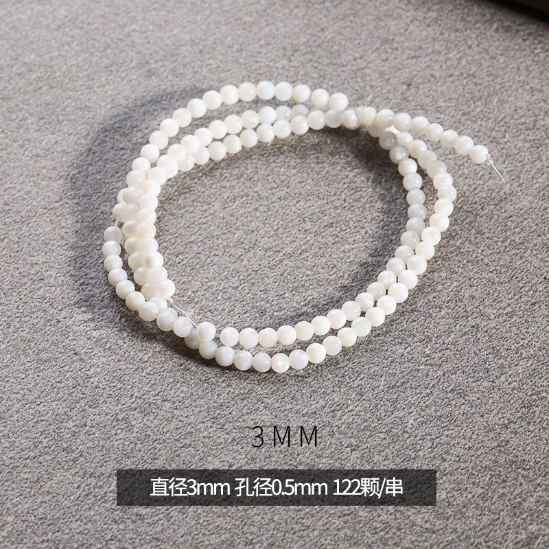 Set Đá Vỏ Sò Tự Nhiên Kích Cỡ 3 / 4 / 5 / 6 / 7 / 8mm Dùng Làm Đồ Trang Sức Thủ Công