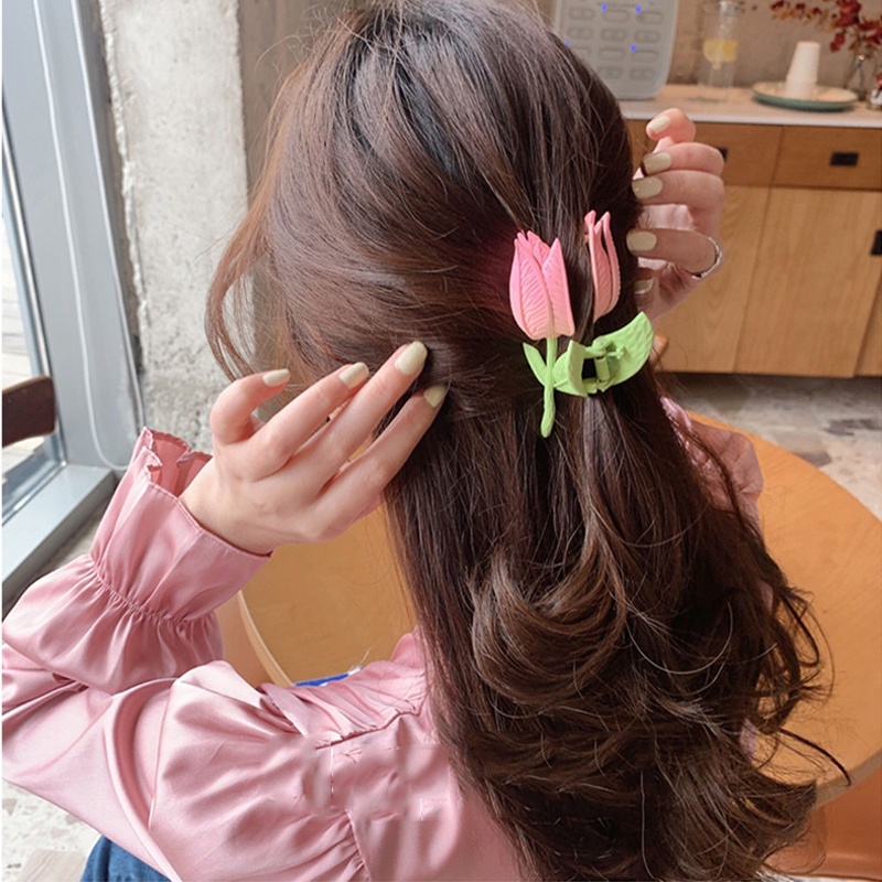 Kẹp Tóc Hình Hoa Tulip Nhiều Màu Sắc Ngọt Ngào Thời Trang Hàn Quốc Cho Nữ