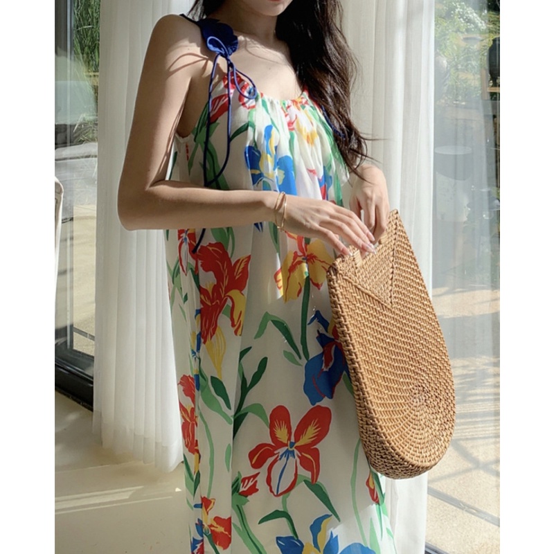 Đầm Maxi Dáng Rộng Trễ Vai In Họa Tiết Thời Trang Mùa Hè Quyến Rũ Cho Nữ