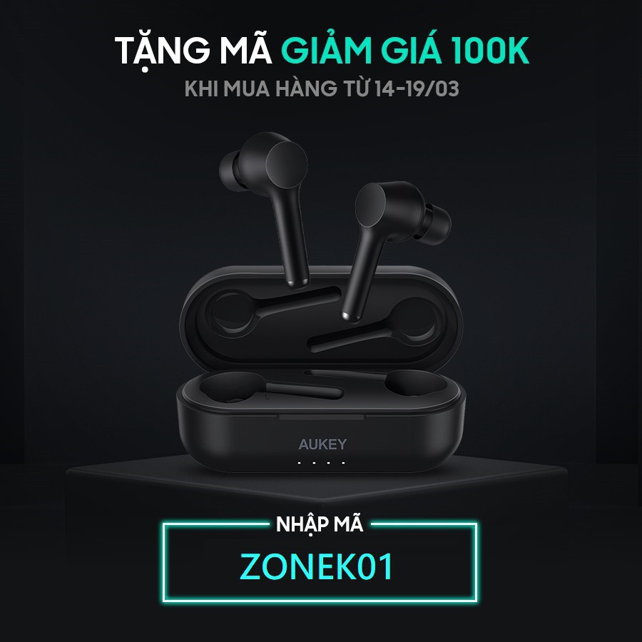 Tai Nghe AUKEY EP-K01 Lite Bass Booster, BT 5.0, Chống Nước IPX5, Pin 30 Giờ, Nghe Độc Lập Từng Tai - Chính hãng