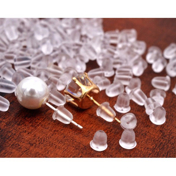 Chốt Đuôi Bịt Bông Tai Bằng Nhựa Trong Suốt - Set 10 đôi