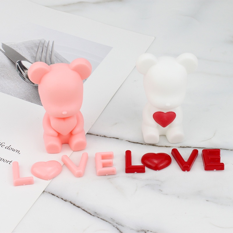 Phụ Kiện Trang Trí Bánh Kem Có Đèn LED Hình Gấu Dễ Thương