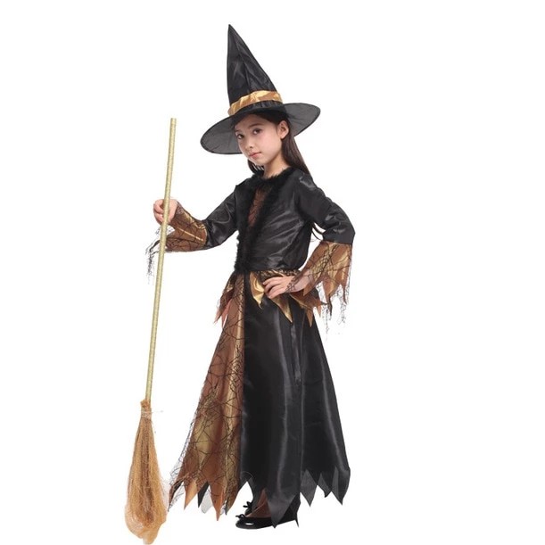 Bộ váy mũ phù thủy hóa trang Halloween cho bé G-0197