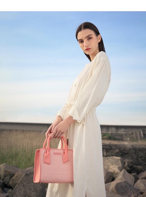 Túi Hồng dáng hộp C&K auth