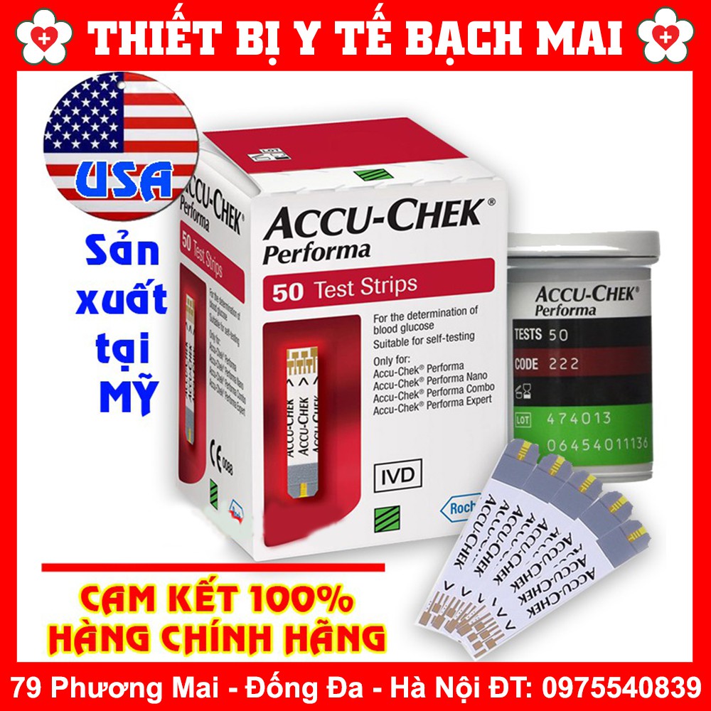 [ACCU-CHEK] Que Thử Đường Huyết Performa Hộp 50 Que