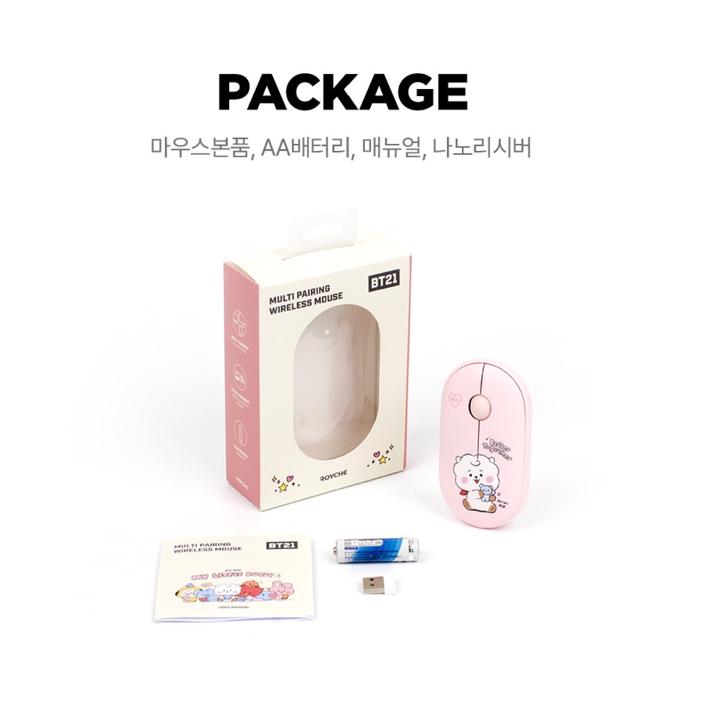 CHUỘT KHÔNG DÂY BT21 BABY VER 3 2021 CHỐNG ỒN KẾT NỐI BLUETOOTH VÀ USB Beens Company