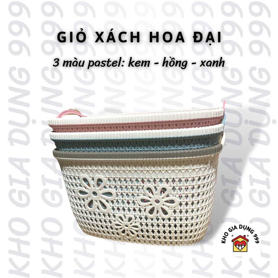 GIỎ XÁCH GIẢ ĐAN HOA VIỆT NHẬT SIZE LỚN- ĐỰNG ĐỒ ĐA NĂNG