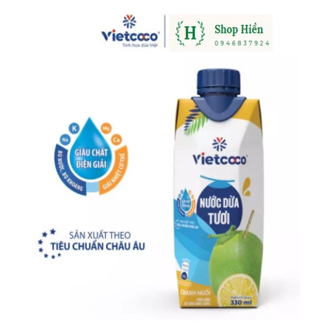 Nước dừa tươi chanh muối Vietcoco 330ml