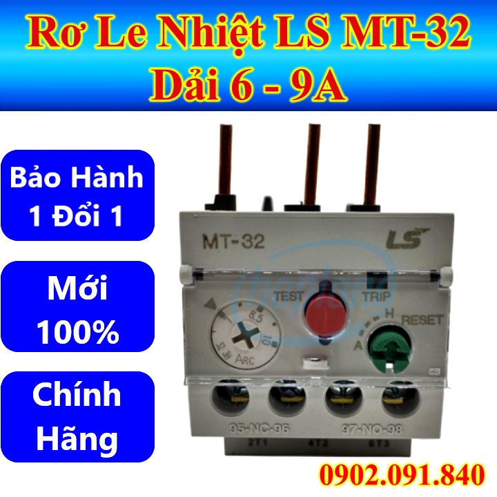 Rơ le ( relay ) nhiệt LS MT-32, role nhiệt 0.6A đến 9A dùng cho contactor ( khởi động từ ) MC-9b đến