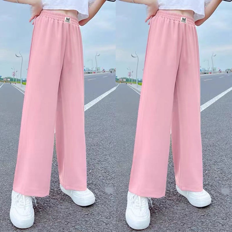 Quần ống rộng lụa mỏng và lạnh dành cho các cô gái thời trang chống muỗi