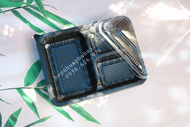 Hộp nhựa 3 ngăn đựng cơm