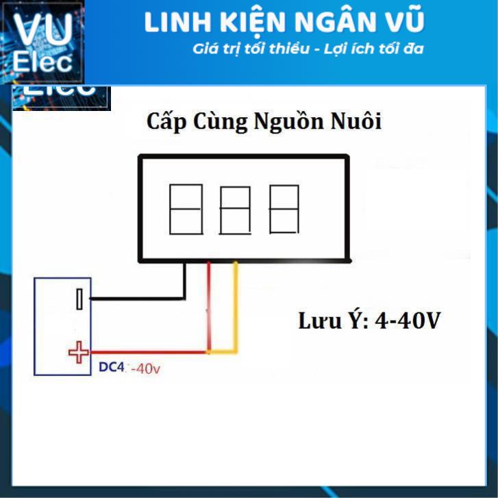 Đồng Hồ Đo Vôn DC0-100V LED0.28 có biến trở chỉnh sai số