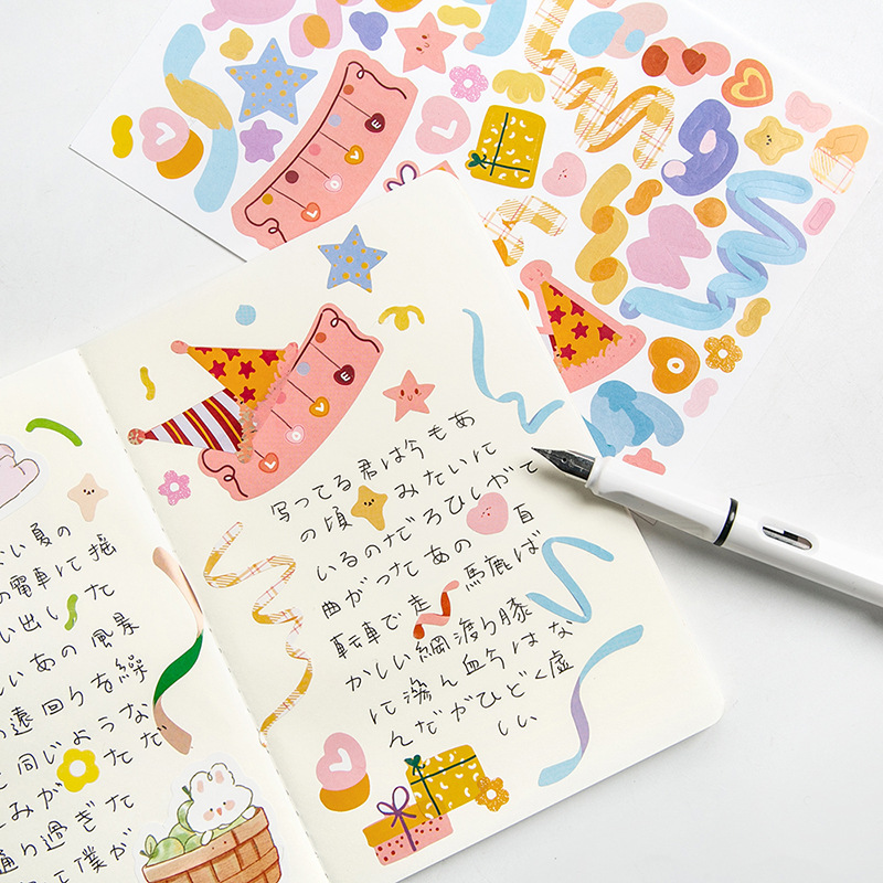 Sticker nhiều màu sắc đặc biệt dùng để trang trí nhật kí sổ tay DIY