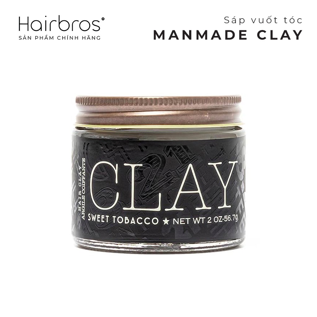 Sáp vuốt tóc 18.21 Man Made Clay - High Hold, Matte Cream Clay - 56gr