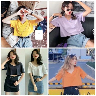 Áo Croptop Trơn Cổ Tim - CR09