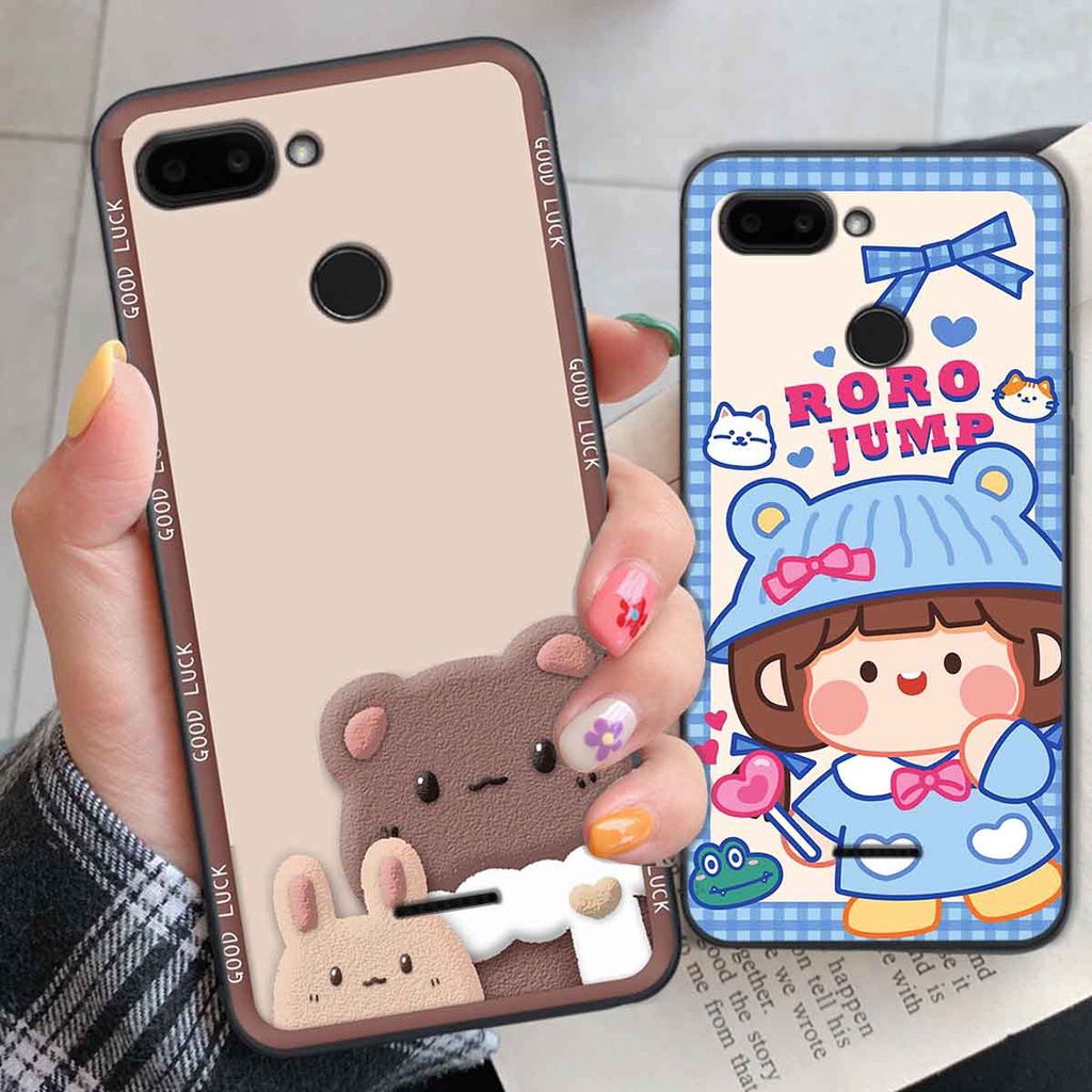 Ốp Xiaomi Redmi 6 bear brick, gấu đáng yêu, dễ thương