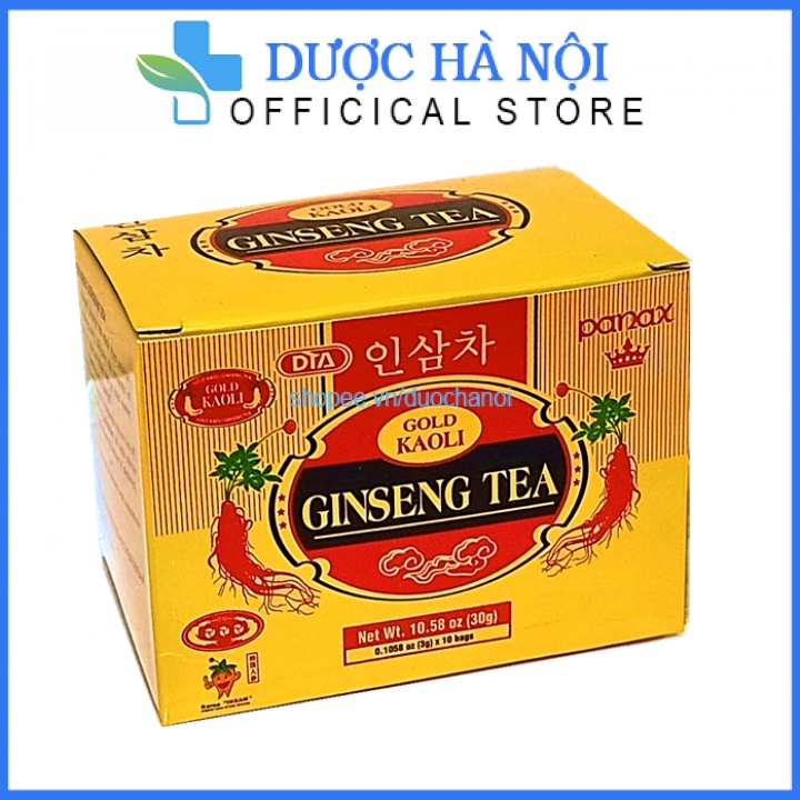 Trà nhân sâm Gold Kaoli Ginseng Tea Hộp 10 gói tăng cường sức khỏe - Nguyên liệu nhập khẩu Hàn Quốc