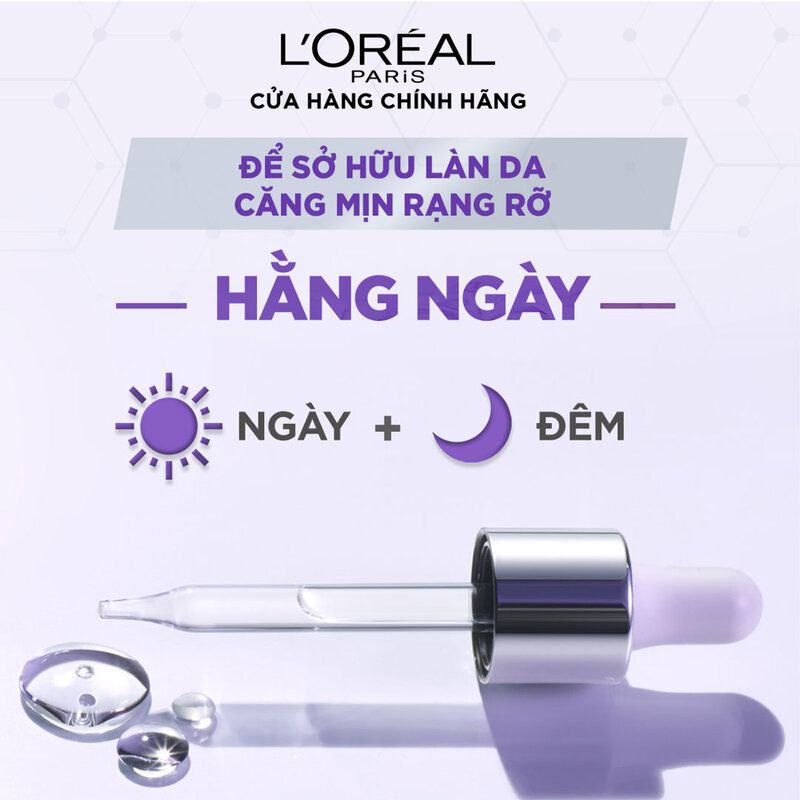 Serum siêu cấp ẩm sáng da L'Oreal Paris pure Hyaluronic Acid 1.5%  7.5ml