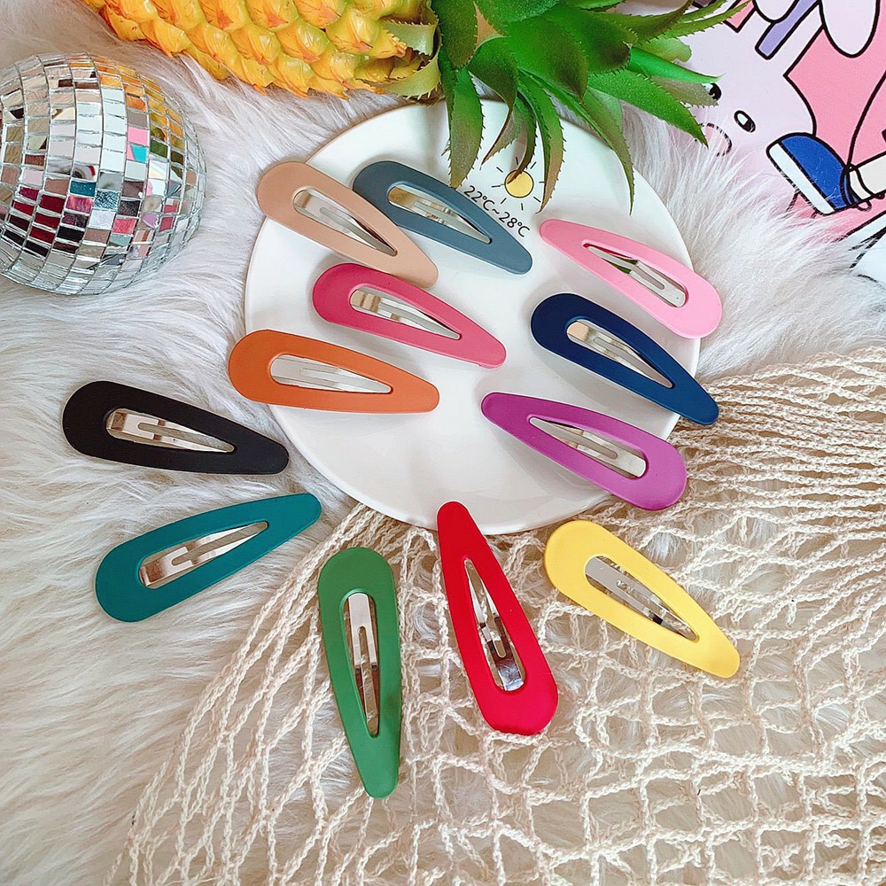 Kẹp tóc bấm hình giọt nước nhám lì 5cm