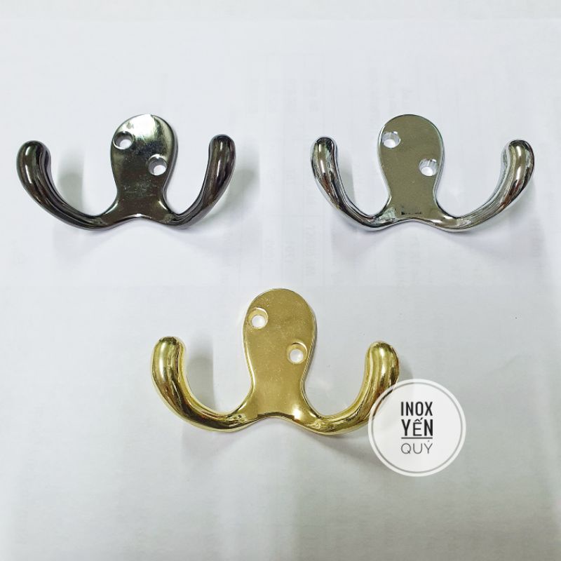 INOX304 MÓC TREO QUẦN ÁO ĐÔI MÀU VÀNG / ĐEN/ TRẮNG TẶNG KÈM VÍT NỞ THEO MÀU