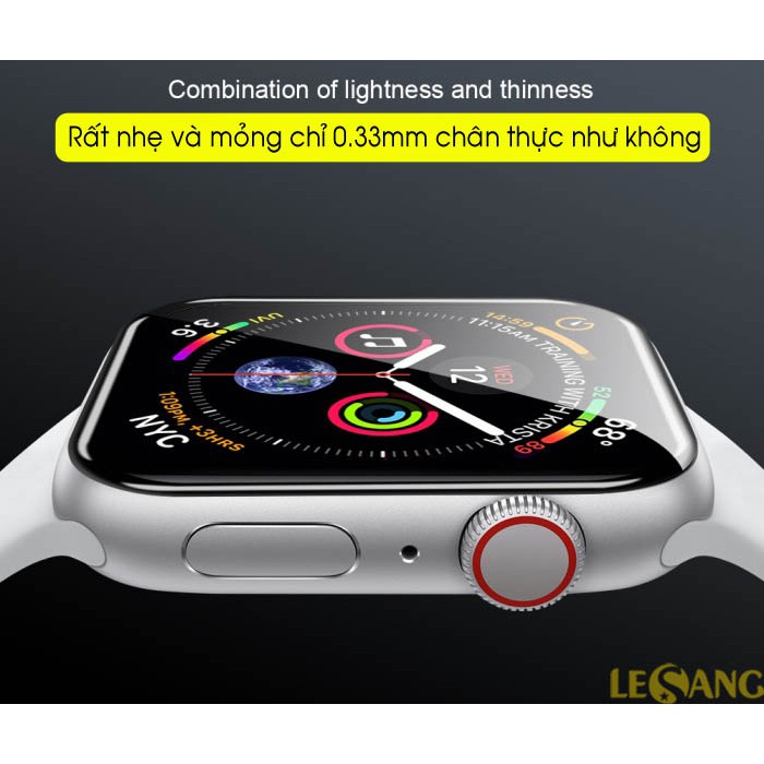 Dán kính cường lực Apple Watch 40mm / 44mm Series 4/5/6 Nillkin AW+ 3D Full màn hình - Chính hãng