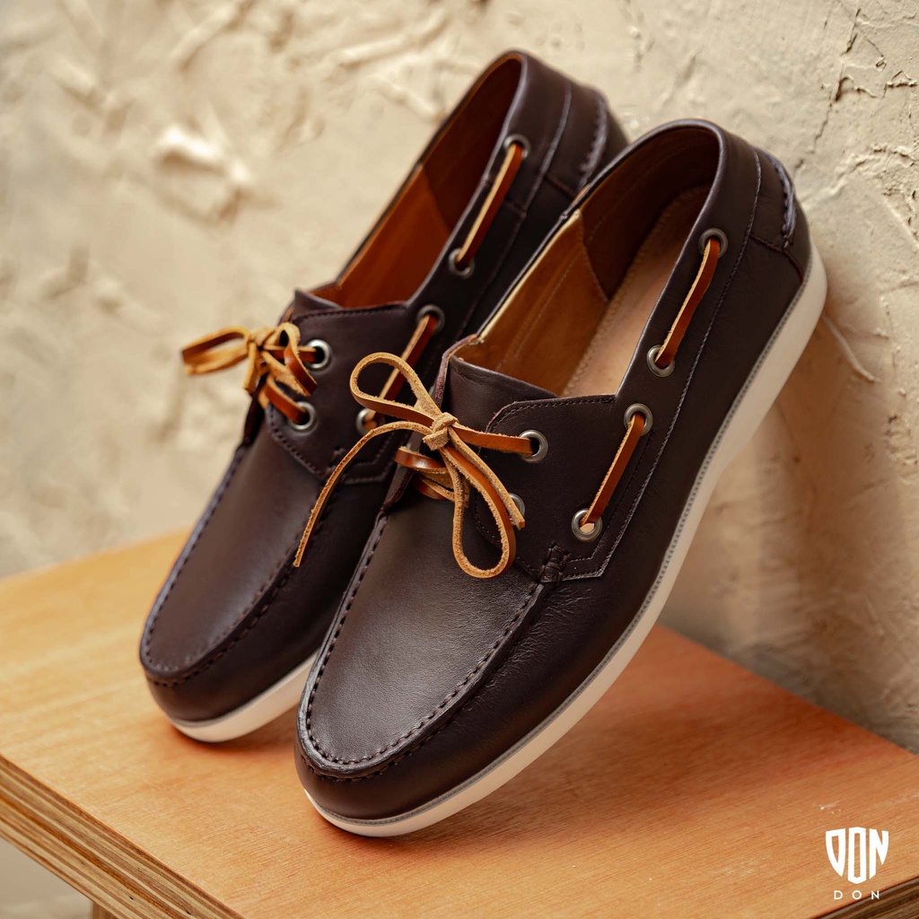 Giày Boat Shoes Da Bò Cao Cấp Thương Hiệu Don Italiano Đế Khâu Siêu Nhẹ Style Năng Động Bảo Hành Trọn Đời DONS01