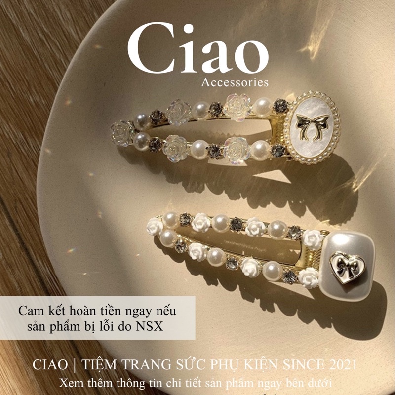 [HOẢ TỐC 1H] Kẹp tóc/ Phụ kiện tóc kim loại thiết kế đính đá sang trọng mã 19 Ciao accessories