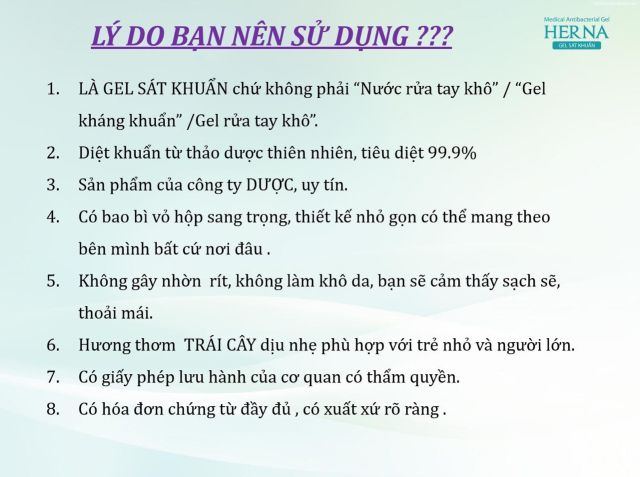 Gel Rửa tay sát khuẩn Nhập Khẩu Chính Hãng Chất Lượng HERNA 120ML | BigBuy360 - bigbuy360.vn